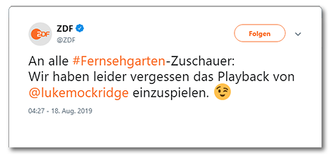 ZDF Fernsehgarten Twitter