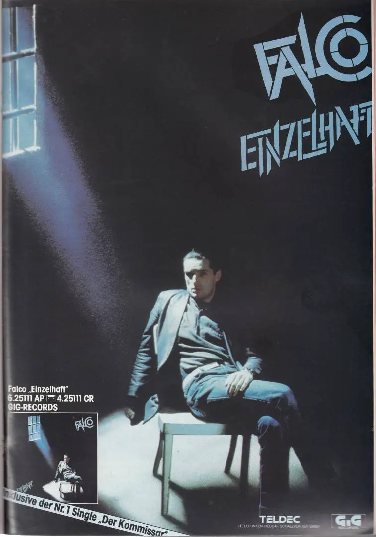 FALCO Sein legendäres erstes Album "Einzelhaft" erscheint in einer
