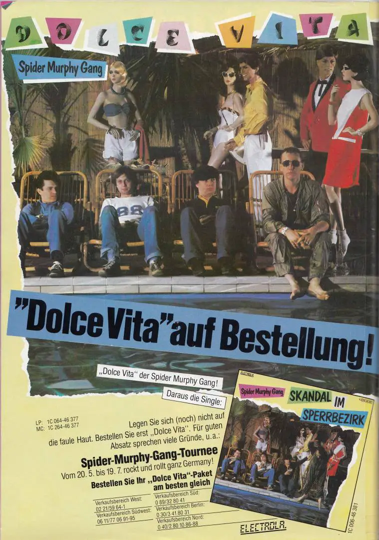 Spider Murphy Gang Dolce Vita Anzeige MM