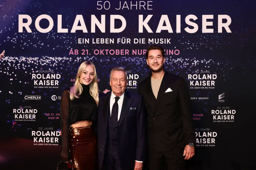 MUENSTER, GERMANY - OCTOBER 16: Annalena Keiler, Roland Kaiser and guest attend the world premiere of the concert film "50 Jahre Roland Kaiser – Ein Leben für die Musik" at Cineplex Münster on October 16, 2025 in Muenster, Germany. (Photo by Joshua Sammer/Getty Images)