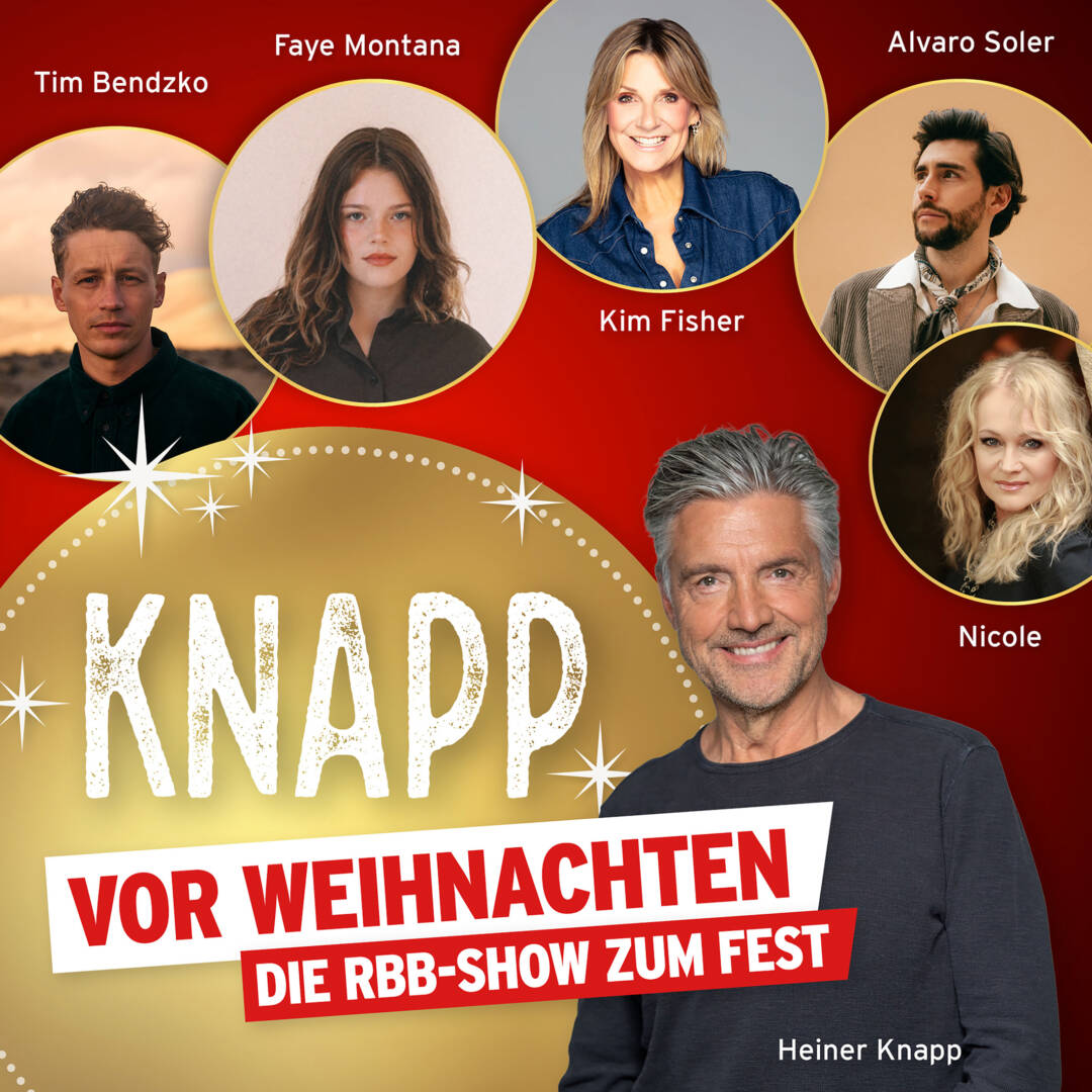 RUNDFUNK BERLIN-BRANDENBURG
"Knapp vor Weihnachten - Die rbb Show zum Fest"
„Knapp vor Weihnachten“ bringt kurz vor Weihnachten eine bunte Mischung an Weihnachtsliedern komplett live gesungen aus dem Großen Sendesaal in die heimischen Wohnzimmer. Heiner Knapp hat sich auch dieses Jahr seine musikalischen Lieblingsgäste eingeladen.
© rbb, honorarfrei - Verwendung gemäß der AGB im engen inhaltlichen, redaktionellen Zusammenhang mit genannter rbb-Sendung und bei Nennung "Bild: rbb" (S2+). rbb Presse & Information, Masurenallee 8-14, 14057 Berlin, Tel: 030/97 99 3-12118 oder -12116, pressefoto@rbb-online.de